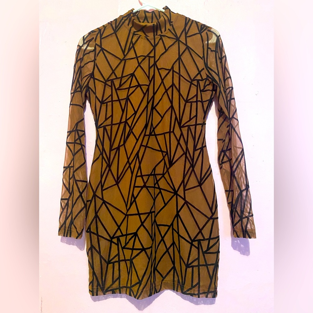 Long sleeve sheer dress